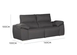 Salotto > Dmora Divano 2 posti antracite 160x100x100h cm - Astrice Nero