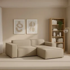 Divani Angolari|Divani Fissi Con Penisola > Dmora Divano 2 posti 220x170x70h cm - Amuleto Beige