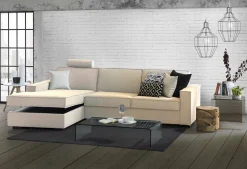 Divano 4 posti beige 260x95x90h cm - Sodalite