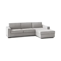 Divani Angolari|Divani Fissi Con Penisola > Dmora Divano 4 posti 260x95x90h cm - Assobasso Grigio