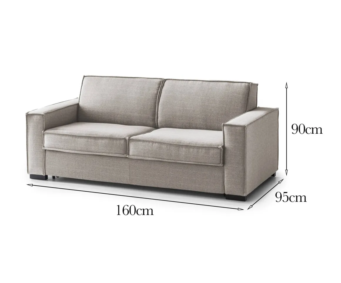 Divano 2 posti tortora 160x95x90h cm - Aglientu