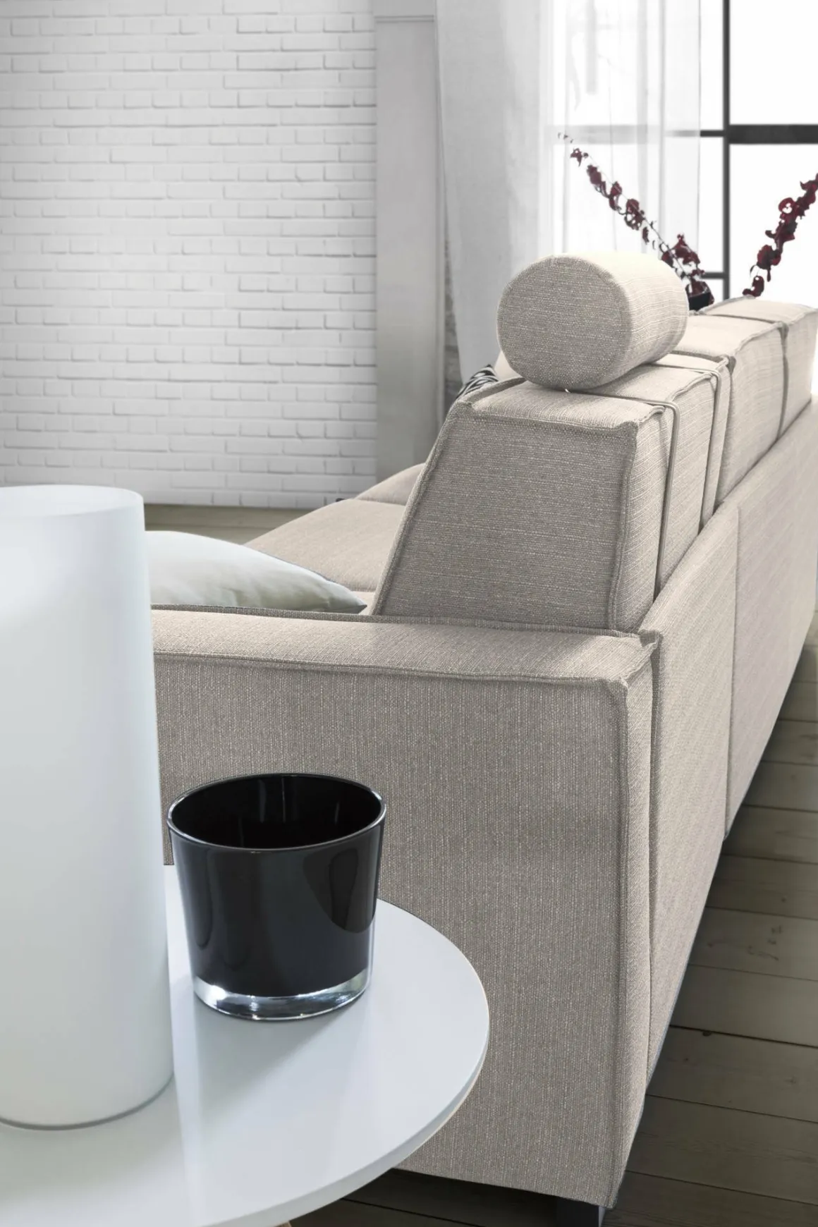 Divano 2 posti tortora 160x95x90h cm - Aglientu