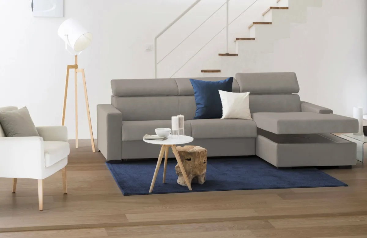 Divani Angolari|Divani Fissi Con Penisola > Dmora Divano 4 posti tortora 280x95x85h cm - Ameno Grigio Tortora