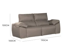 Salotto > Dmora Divano 3 posti tortora 190x100x100h cm - Assiria Grigio