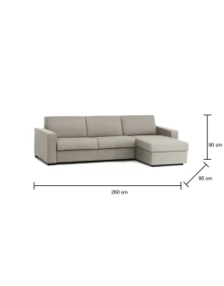 Divano 4 posti tortora 260x95x90h cm - Azechiele