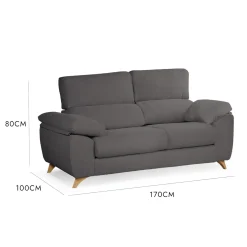 Salotto > Dmora Divano reclinabile antracite 200x85x107h cm - Anem Nero