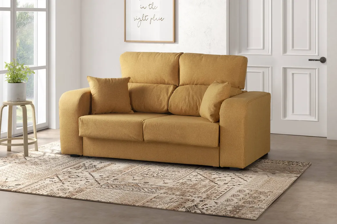 Divano reclinabile ocra 190x80x95h cm - Quarzo