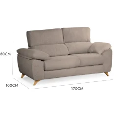 Salotto > Dmora Divano reclinabile tortora 170x85x107h cm - Alien Grigio