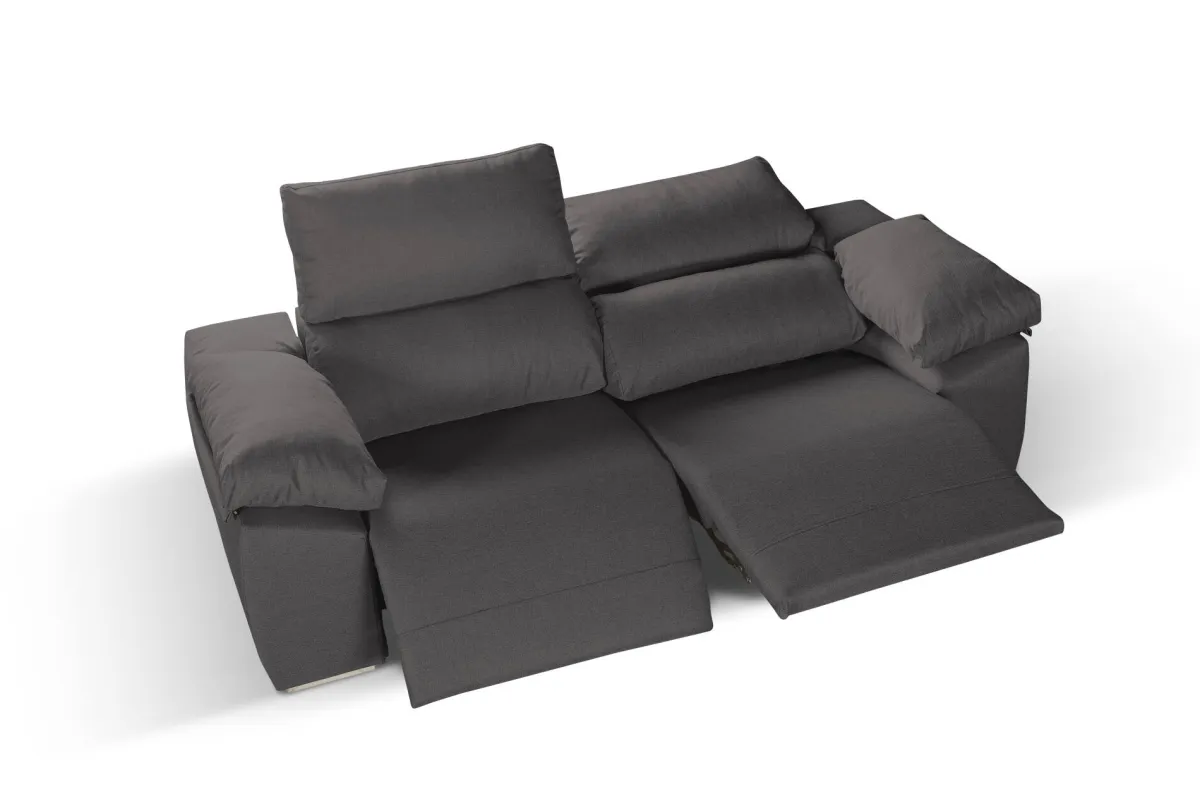 Salotto > Dmora Divano sfoderabile antracite 190x100x100h cm - Assiria Nero