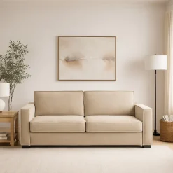 Divani Fissi 2 Posti|Salotto > Dmora Divano sfoderabile 200x95x90h cm - Eletta Beige