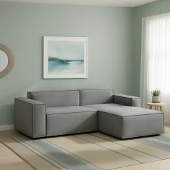 Divani Angolari|Divani Fissi Con Penisola > Dmora Divano sfoderabile 280x95x90h cm - Atos Grigio