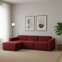 Divano sfoderabile rosso 300x170x70h cm - Alganibra