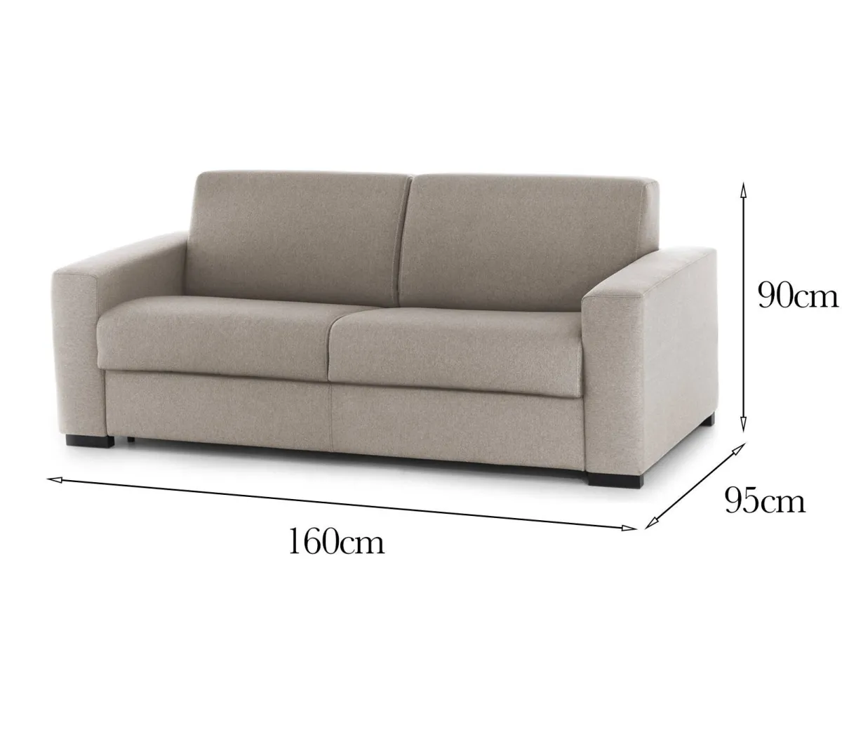 Divani Fissi 2 Posti|Salotto > Dmora Divano sfoderabile tortora 160x95x90h cm - Malachite Grigio Tortora