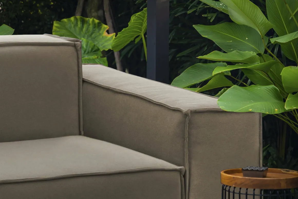 Divano sfoderabile tortora 260x95x70h cm - Argo