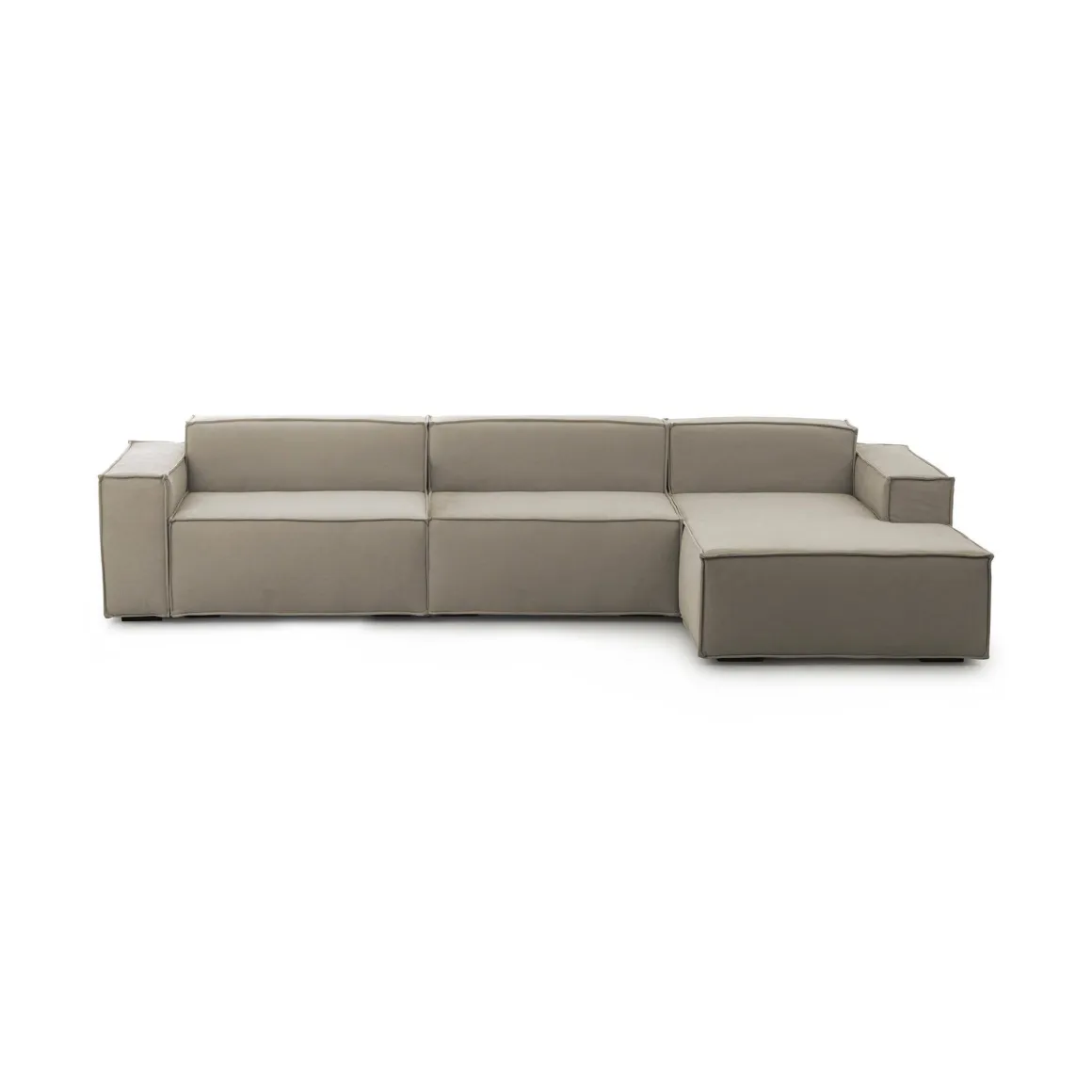 Divano sfoderabile tortora 340x170x70h cm - Asvaldo