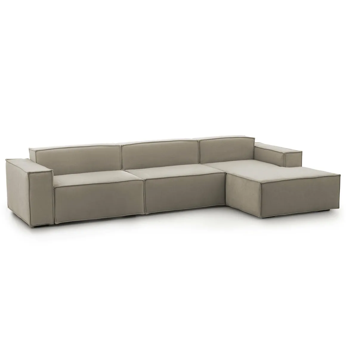 Divano sfoderabile tortora 340x170x70h cm - Asvaldo