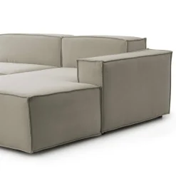 Divano sfoderabile tortora 340x170x70h cm - Asvaldo