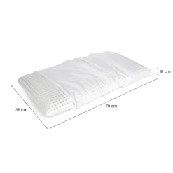 Guanciale Alloro, Made in Italy, 70x39 h10 cm, Bianco