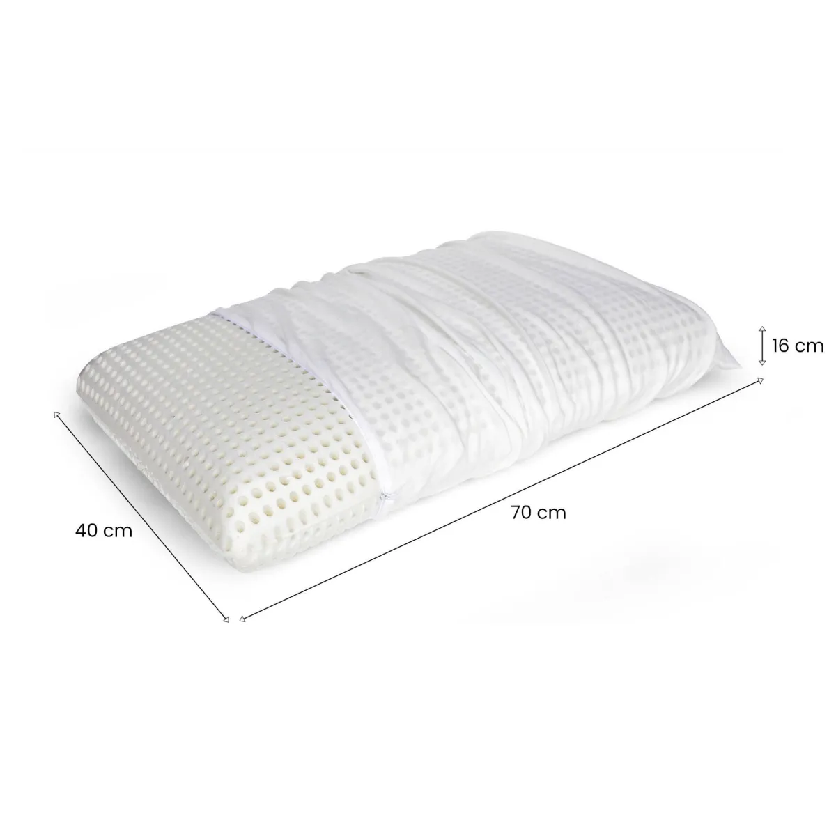 Guanciali > Dmora Guanciale Basilico, Made in Italy, 70x40 h16 cm, Bianco Bianco, Bianco