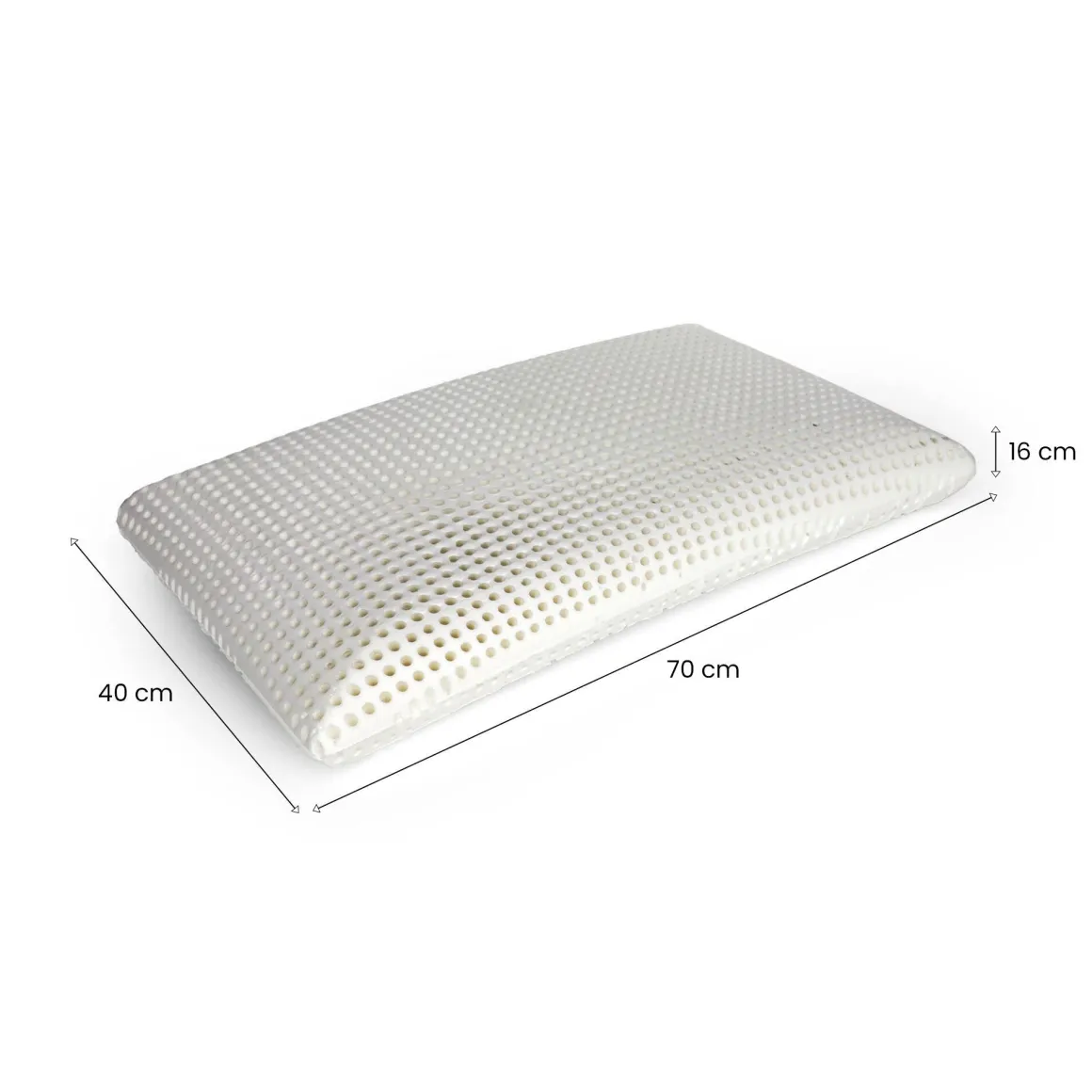 Guanciale Cerfoglio, Made in Italy, 70x40 h16 cm, Bianco