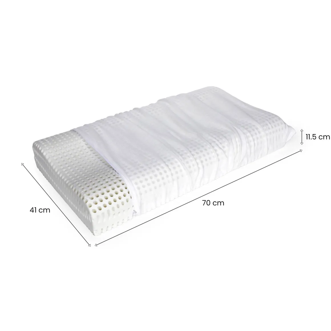 Guanciale Origano, Made in Italy, 70x41 h12 cm, Bianco