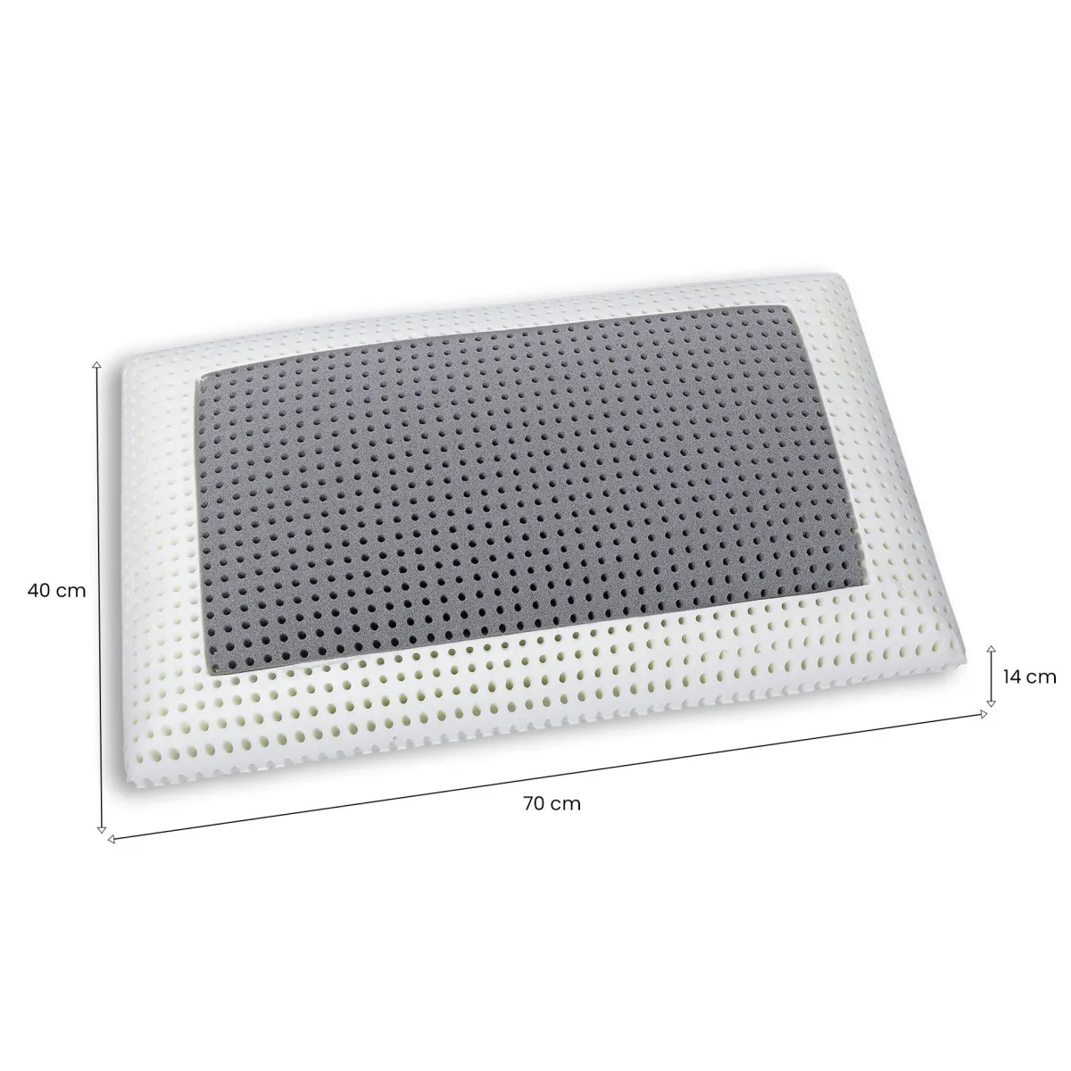 Guanciali > Dmora Guanciale Prezzemolo, Made in Italy, 70x40 h14 cm, Bianco Bianco, Bianco