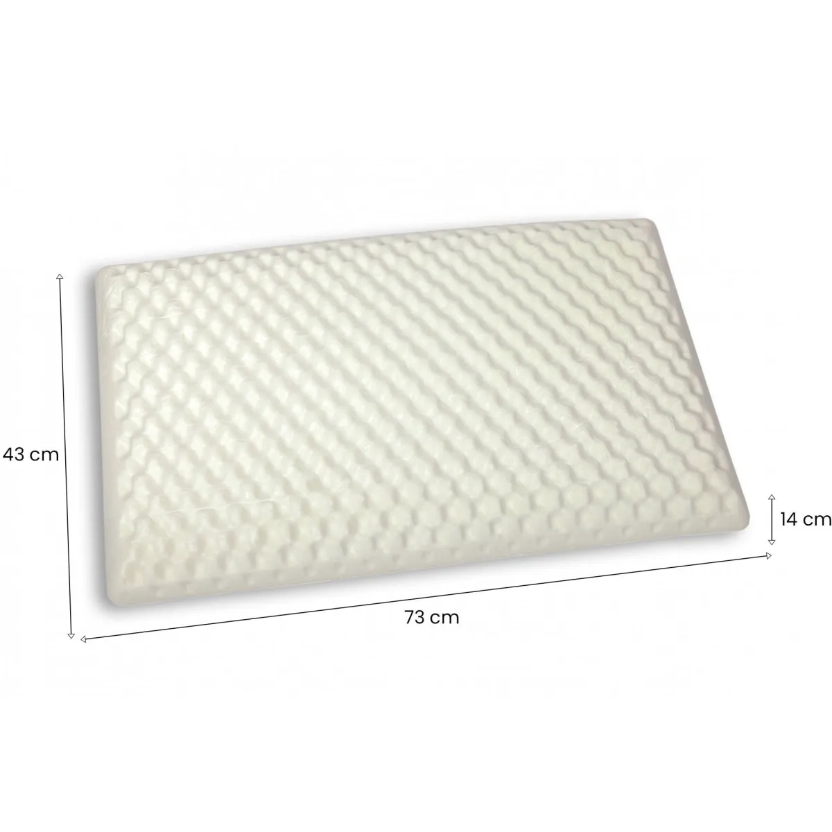 Guanciali > Dmora Guanciale Ruta, Made in Italy, 73x43 h14 cm, Bianco Bianco, Bianco