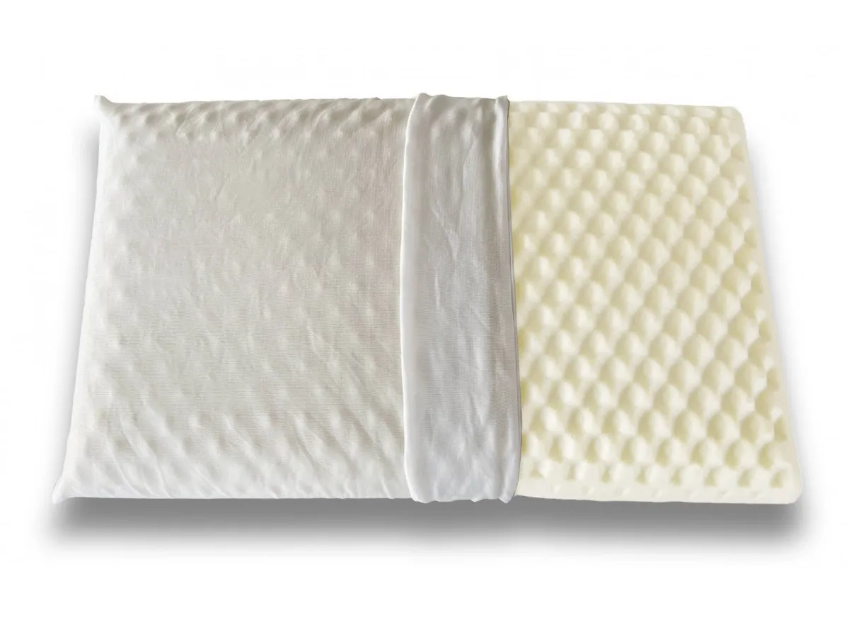 Guanciali > Dmora Guanciale Ruta, Made in Italy, 73x43 h14 cm, Bianco Bianco, Bianco