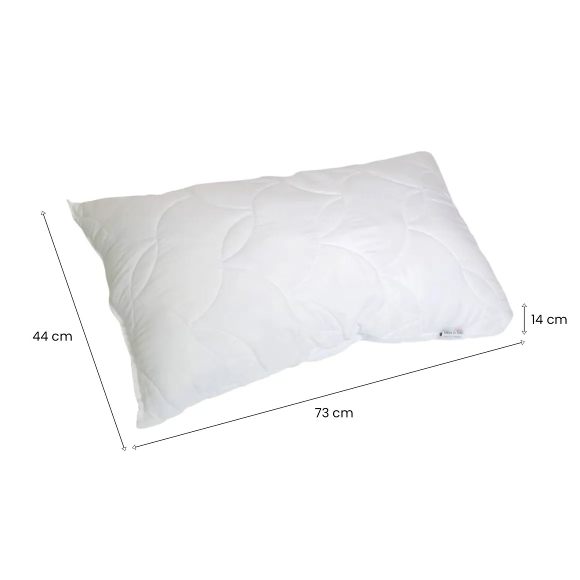 Guanciale Salvia, Made in Italy, 73x44 h14 cm, Bianco