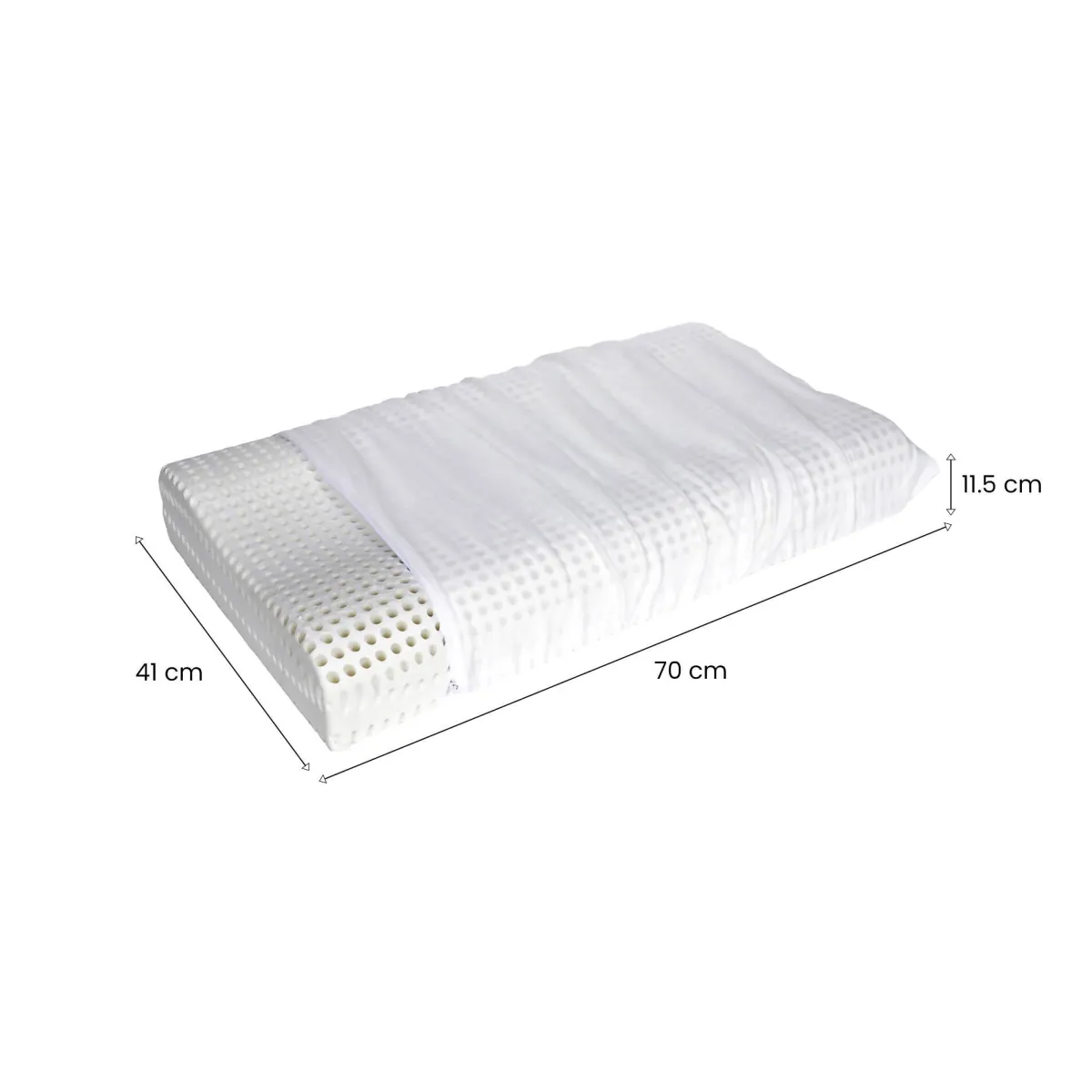 Guanciali > Dmora Guanciale Stevia, Made in Italy, 70x41 h12 cm, Bianco Bianco, Bianco