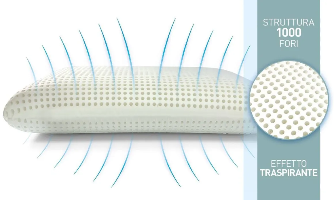 Guanciale Timo, Made in Italy, 70x40 h12 cm, Bianco