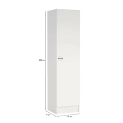 Guardaroba 1 Anta > Dmora Guardaroba 1 Anta Appendiabiti 4 Ripiani, Apertura Battente - Airone Bianco
