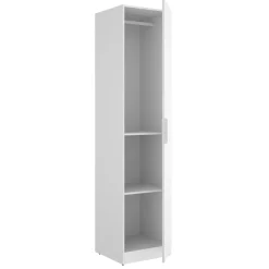 Guardaroba 1 Anta Bianco Appendiabiti Cassetti, 2 Ripiani - Calvert