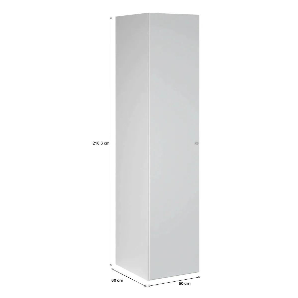 Armadi Multiuso 1 Anta > Dmora Guardaroba 1 anta lucido colonna 50x218h cm - Mexico Bianco