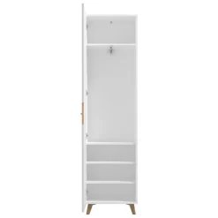 Guardaroba 1 Anta > Dmora Guardaroba 1 Anta Bianco Marrone Rovere Appendiabiti Cassetti, 2 Ripiani - Calvert Marrone Rovere, Bianco