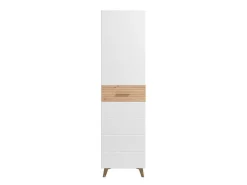 Guardaroba 1 Anta > Dmora Guardaroba 1 Anta Bianco Marrone Rovere Appendiabiti Cassetti, 2 Ripiani - Calvert Marrone Rovere, Bianco