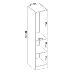 Guardaroba 1 anta bianco slim 40x184h cm - Nxy
