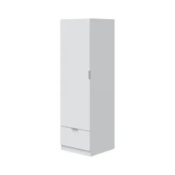 Guardaroba 1 Anta Bianco un Ripiano un Cassetto, Appendiabiti - Dello