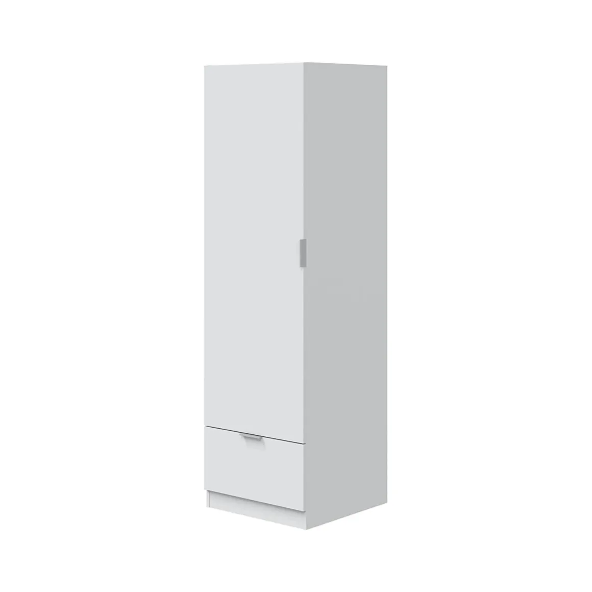 Guardaroba 1 Anta Bianco un Ripiano un Cassetto, Appendiabiti - Dello