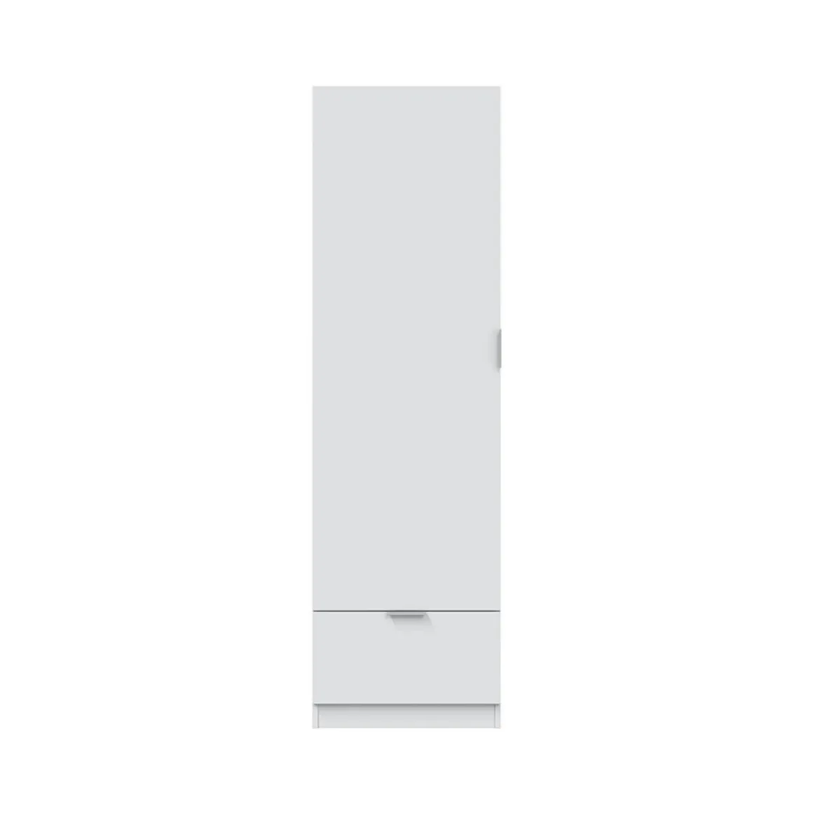 Guardaroba 1 Anta Bianco un Ripiano un Cassetto, Appendiabiti - Dello