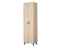 Guardaroba 1 Anta > Dmora Guardaroba 1 Anta Marrone Rovere Grigio Nero Appendiabiti 4 Ripiani, 5 Vani - Palmoli Nero, Marrone Rovere grigio