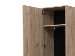 Guardaroba 1 Anta > Dmora Guardaroba 1 Anta Marrone Rovere Grigio Nero Appendiabiti 4 Ripiani, 5 Vani - Palmoli Nero, Marrone Rovere grigio