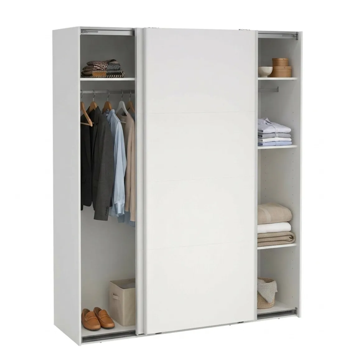 Guardaroba 2 ante bianco ante scorrevoli 178x220h cm - Gomer