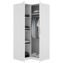 Guardaroba 2 Ante > Dmora Guardaroba 2 Ante Appendiabiti Cassetti 51x204h cm, un Ripiano - Tulot Bianco