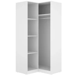 Guardaroba 2 Ante Bianco Appendiabiti 95x204h cm, 4 Ripiani - Luber