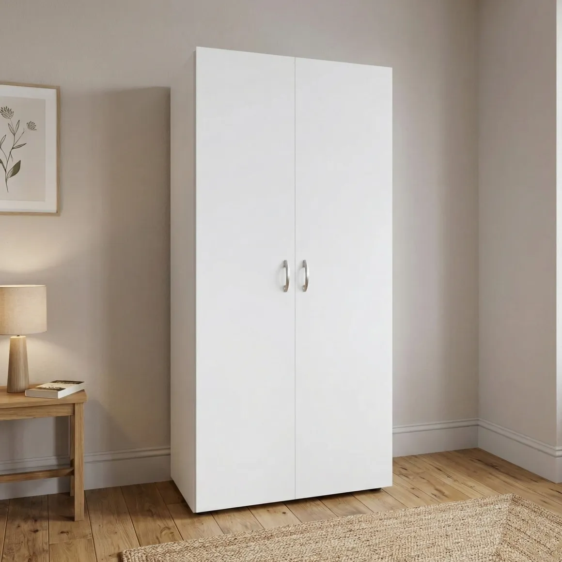 Guardaroba 2 Ante Bianco Appendiabiti un Ripiano 80x177h cm, 2 Ante - Istrana