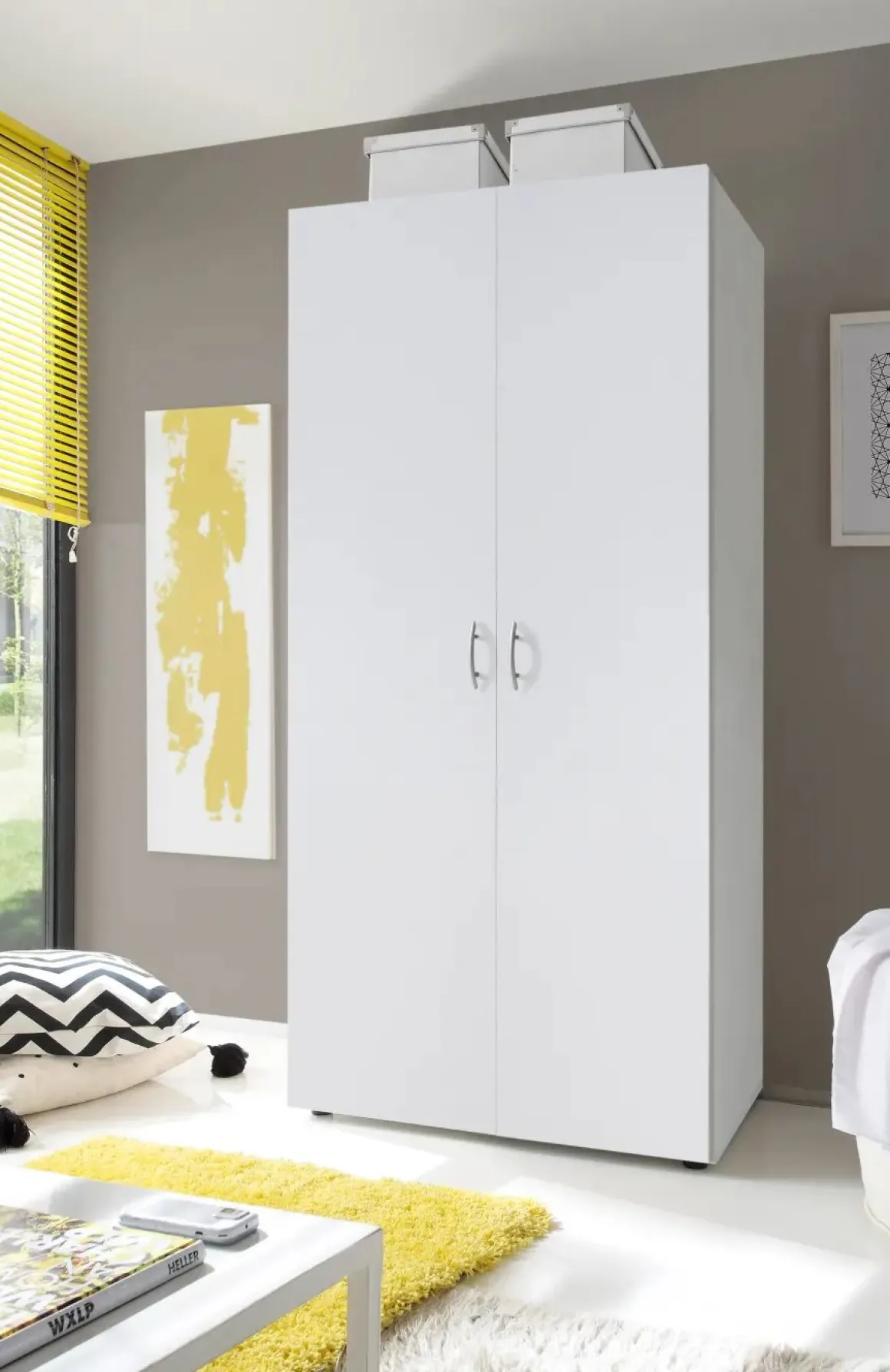 Guardaroba 2 Ante Bianco Appendiabiti un Ripiano 80x177h cm, 2 Ante - Istrana