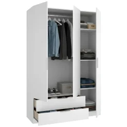 Guardaroba 3 Ante > Dmora Guardaroba 3 Ante Appendiabiti 2 Cassetti 51x137 cm, 3 Ripiani - Mayos Bianco