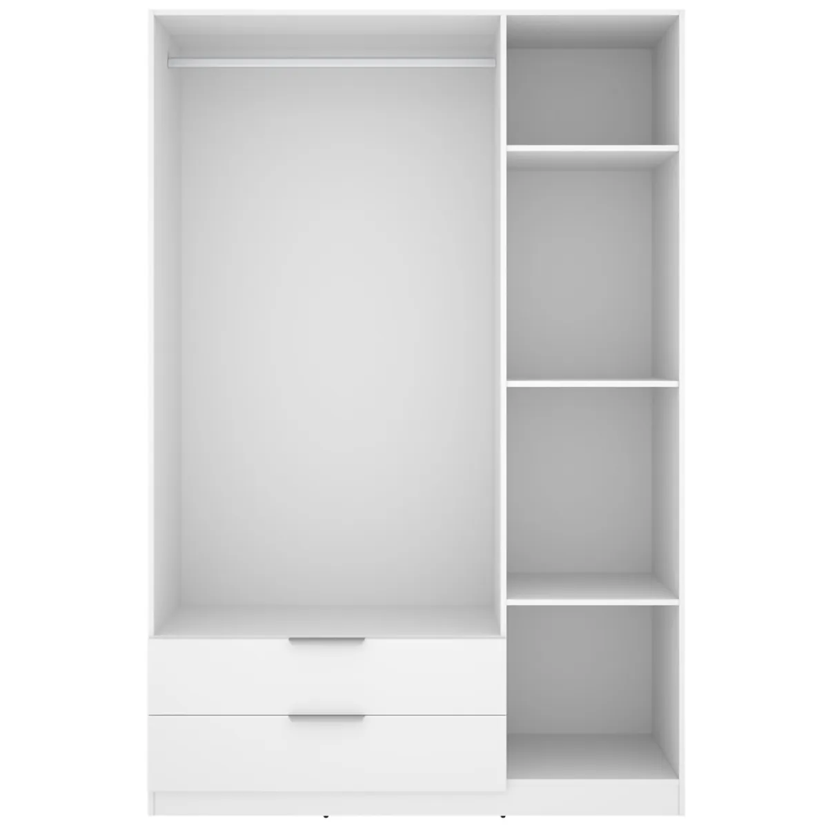 Guardaroba 3 Ante > Dmora Guardaroba 3 Ante Appendiabiti 2 Cassetti 51x137 cm, 3 Ripiani - Mayos Bianco