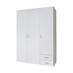 Guardaroba 3 Ante > Dmora Guardaroba 3 Ante Appendiabiti 4 Ripiani 120x52 cm, 3 Ante - Licodia Bianco